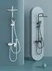 Badezimmer-Duschsets, weiße Digitalanzeige, konstante Temperatur, Kopfset, Heimbad, Kupfer, Schwarz