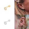 O-type Diamond Piercing Cartilage Stud Earrings For Women Birthday Party Gifts Jewelry Accessories