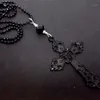 Pendant Necklaces Punk Black Cross Ball Necklace Witchy Alternative Goth Chain Grunge Statement Men Jewelry Women Gift
