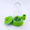 Creative silicone Bong UFO type Hookah glass water pipe 8.9 inches Height colorful design with Bowl