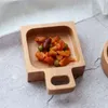 Piatto di condimento per salsa di legno massello giapponese Piatto da tavola per snack da cucina