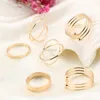 6 Sztuk / zestaw Połączenie Zestaw Biżuterii Złoty Pierścień Ustawia Pierścienie Midi Dla Kobiet Biżuteria Will I Sandy Drop Ship