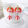 1Pair Stud Earring Multicolours Resin Clown With beads Dangle Jewelry For Children And Woman Birthday Gift G220312