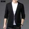 Top Quality Designer Brand Casual Fashion Plain Slim Fit Night Mens Knitted Blazer Suite Jacket Elegant Mens Clothing 220225