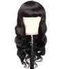 Peruvian Body Wave Human Hair Wig 150% Density Body Wave Hair Wigs With Bangs For Women