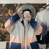 Down Down Parkas 2022 Inverno engrossar lã Trench Coats Collar de peles com capuz Homme gradiente de moda color