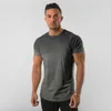 T-shirt da allenamento per bodybuilding da allenamento solido di base da uomo, magliette da corsa a maniche corte Cool-Dri ad asciugatura rapida, t-shirt da palestra sportiva attiva