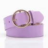 Newest Gold Round Metal Buckle Green Wide Female Waist Belt Black White Ladies PU Leather Waistband Women Wild Belts 3.3 cm G220301