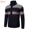 SITEWEIE Hommes Zipper Pulls Cardigan À Manches Longues Tricoté Casual Col Roulé Sports De Plein Air Épaissir Manteaux Ropa De Invierno G470 201022