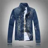 Nieuwe herfst denim jas mannen solide cowboy lente casual slank bomberjas mannelijke Jean Mens jassen en jassen uitloper plus size 5XL