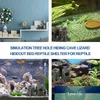 Aquariums 1PC Simulation Tree Hole Hiding Cave Lizard Hideout Bed Reptile Shelter for Reptile