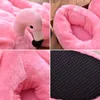 Women Winter Slippers Ladies Warm Fur Plush Flat House Shoes Female Ear Fashion Comfortable Casual Slip On Flamingo Pig Y201026