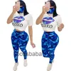 Women Tracksuits Two Pieces Set Designer 2021 New Slim Fashion Pattern Printed Short Sleeve Round Neck Top Trousers with Mask Spor6739252