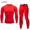 Deporte de invierno para hombre Conjuntos de ropa interior térmica Hombres Compresión Calzoncillos largos Marca de secado rápido Sudor Thermo Hombres Ropa deportiva Mallas para correr 201106