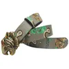 Western Tiger Print Design Leather Strap Men Belt Rhinestone Tiger Buckle Men Jeans 201124