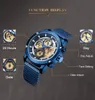 Nya Naviforce -män Titta på Blue Skeleton Dial Luminous Mens handledsklockor Luxur Design Quartz Watch Men Luxury Watches Waterproof T200112