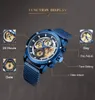 Новый Naviforce Men Watch Blue Skeleton Dial