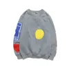 Men's Design Letter Print Round Neck Sweatshirt Men and Women Couple Tide Plus Velvet Jacket