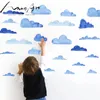 Cloud Wall Stickers kids Diy wall art Seamless pattern Modern Nordic style home decoration accessories Blue watercolor bathroom LJ200904