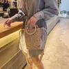 2020 Nyaste Hot Summer Ladies Handgjorda Rattan Ring Straw Bag Woven Crossbody Beach Bags Square Handväskor