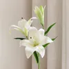 Nemlendirici Yapay Çiçekler Lily Gerçek Dokunmatik Lateks Ev Dekorasyon Düğün Backdrop Çiçek Duvar Sahte Bitkiler Lilyum