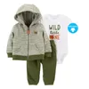 Baby Boy Clothes Set Cartoon long sleeve Jacket+bodysuit+pants 2021 spring new born girl outfit newborn Costume ZIPPER cotton LJ201221