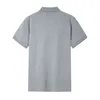 Бесплатная доставка, горячая распродажа, летняя высококачественная мужская рубашка-поло из чистого хлопка, мужская рубашка с коротким рукавом, повседневная модная рубашка-поло, мужская однотонная рубашка с отворотом
