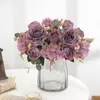 Fake Peony Hydrangea 6 STEMSBUNCH 1142QUOT Comprimento da simulação Pingt Rose Rose para Casamento Decorativo Flores Artificiais 6081673