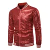 Men's Jackets Fashion Mens Sequins Long Sleeve Zip Up Jacket Outwear Club Party Sequined Coats Formal Business Stage Suit