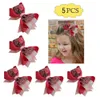 5pcs/set 5.5'' princess hair bow collection for girls inspired hair bow with hair clips fashion accessories LJ201226