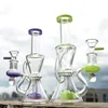 Popular 7 Inch Showerhead Perc Heady Glass Bong Recycler Water Pipes Klein Percolator Dab Rig Oil Rigs 14mm Female Joint XL-2062 In Stock