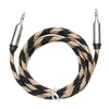 1.5m Snake Pattern Style aux Audio Cable Cord Male to Male Kabel Gold Plug Car Aux Cord för iPhone Samsung Xiaomi Slitstarka 100pcs