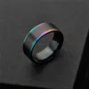 Fashion Gold Side Black Stainless Steel rings band finger Wedding Ring Jewelry for Women Men Gift Will and Sandy