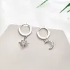 Star Moon Asymmetrical 925 Sterling Silver Cubic Zirconia Hoop Earrings for Women Fashion CZ Circle Ear Ring Earings Jewelry