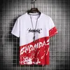 T-shirt homens M-6XL 7xL 8xl 9xl t-shirt homens em volta do pescoço elástico força homens camisetas Costura masculina casual manga curta A521