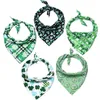 St. Patrick's Day Dog Bandana Shamrock Kerchief Triangle Bibs Sjaal Accessoires voor Honden Katten Huisdieren Dieren JK2012XB