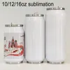 10/12 / 16oz Cola Can Sublimation Tumbler Geïsoleerde Waterfles DIY Warmte Transfer Afdrukken Dubbele Muur Thermos
