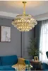 Moderne luxe kroonluchter verlichting led kristal kroonluchters woonkamer decoratieve thuis licht lobby eetkamer ronde hanglamp