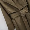 UK Brand new Fashion Automne Automne Casual Simple Classique Long Trench-coat avec ceinture Chic Femme coupe-vent 201111