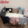 Geebro Einschlagdecke aus warmer Wolle für Neugeborene mit 15 cm Pompon aus echtem Waschbärfell für Kinder und Babys, Reiseschlafdecke, Bettwäsche 2010264239673