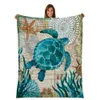 Miracille Sea Turtle Flannel Blanket Printing Throw Fleece Blankets For Sofa Home Couch Bedding 201222