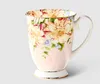 300ML, bone china ceramic coffee mug, tazas cafe floral painting, present creative tea cup, vintage ceremony 220311