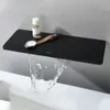 MKSITELI Waterfall Messing Matte Black Wand Mounted Heet en koud Water Badkamer Badbasin Kraan T200710