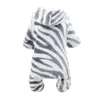 Pet Overalls Herbst Winter Warme Zebra Streifen Muster Samt Kleidung Kostüm Für kleine mittelgroße Hunde S-XXL1