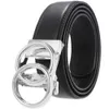 AA1112 n Cintura automatica da uomo in vera pelle Cintura classica con fibbia in oro color nero Sier Cinturino maschile da 110 cm-130 cm