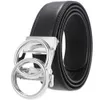 AA112 Automatic Men Genuine Leather Belt Classical Gold Sier Black Color Buckle Belts 110cm-130cm Male Strap