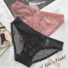 Calcinhas femininas fofas transparentes de renda sexy vazadas sem costura cuecas de algodão entrepernas Lingerie sólida