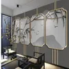 Flying birds wallpapers golden embossed lines background wall 3d stereoscopic wallpaper