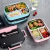 Portable en acier inoxydable 304 Lunch Box New Hot 3/4 Section Design Food Plate Bento Box Cuisine Conteneur alimentaire étanche 201029