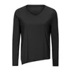 L-31 Dames Eenvoudig T-shirt Vrije tijd Loose Fit Yoga Tops Hardlopen Sport Shirts met lange mouwen Open taillenaad Sneldrogend Ademend Naakt Kleding